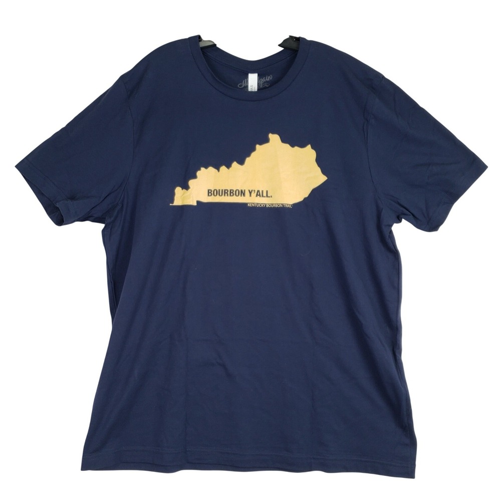 Kentucky Bourbon Trail Bella+Canvas T-Shirt Mens 2XL Navy Blue Graphic Casual